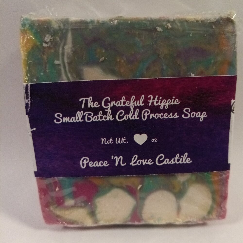 Peace 'N Love - 100% Olive Oil Castile - Handmade Cold Process Soap - Patchouli